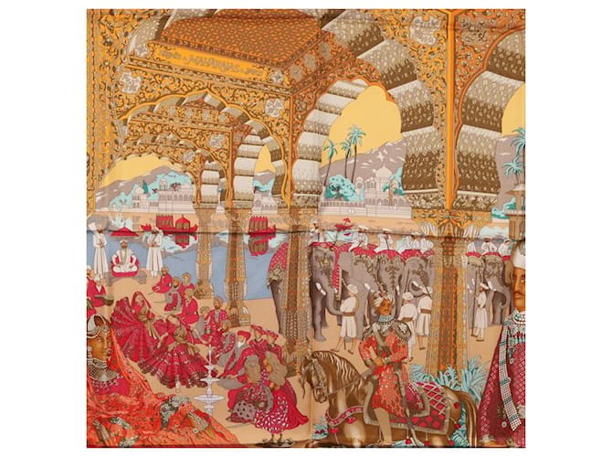 Hermès Hermes Carré 90 Seta multicolore 90 x 90 cm Arancione - vista 6