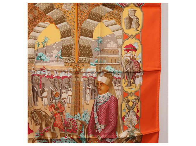 Hermès Hermes Carré 90 Seta multicolore 90 x 90 cm Arancione - vista 7