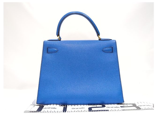 Hermès Borsa Hermes Kelly Blue Courchevel con Hardware Oro 32 - vista 2