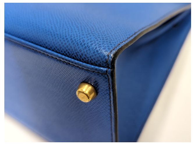 Hermès Borsa Hermes Kelly Blue Courchevel con Hardware Oro 32 - vista 4