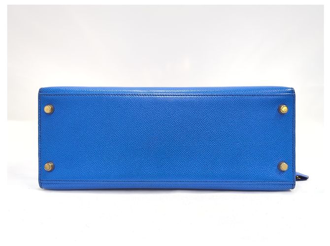 Hermès Borsa Hermes Kelly Blue Courchevel con Hardware Oro 32 - vista 5