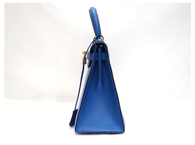 Hermès Borsa Hermes Kelly Blue Courchevel con Hardware Oro 32 - vista 6