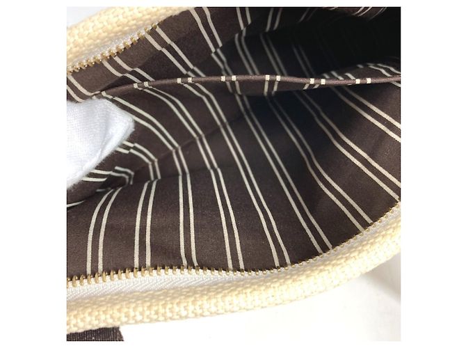 Borsa Tote Louis Vuitton Antigua Cabas PM Marrone Bianco - vista 12