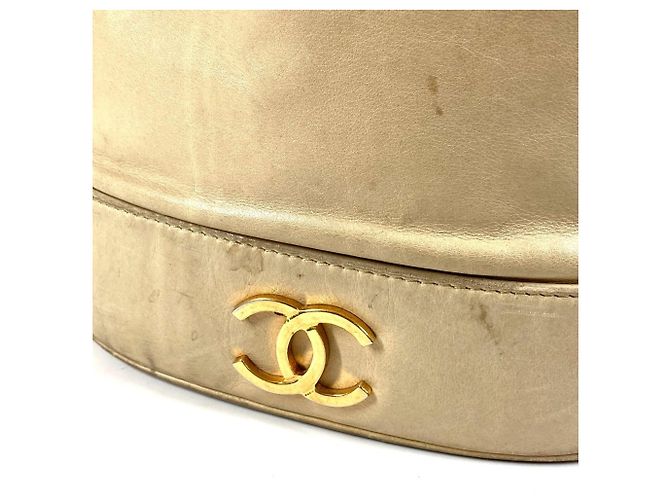 Chanel Vintage Triple Coco CC Logo Drawstring Bag Beige - view 2