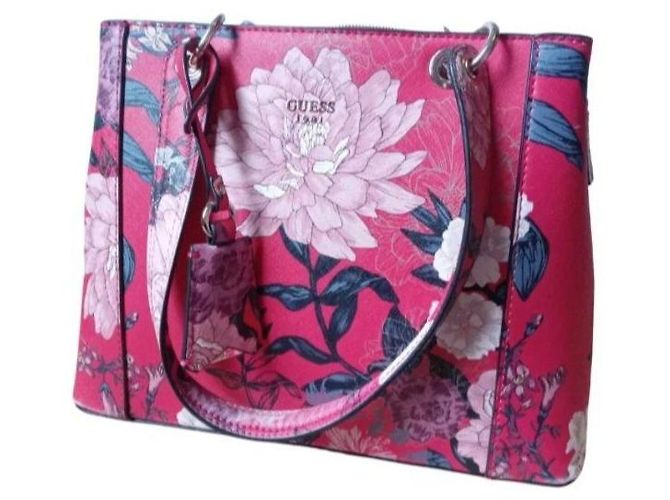 Borsa Guess stampa floreale rosa e rossa Rosso - vista 3