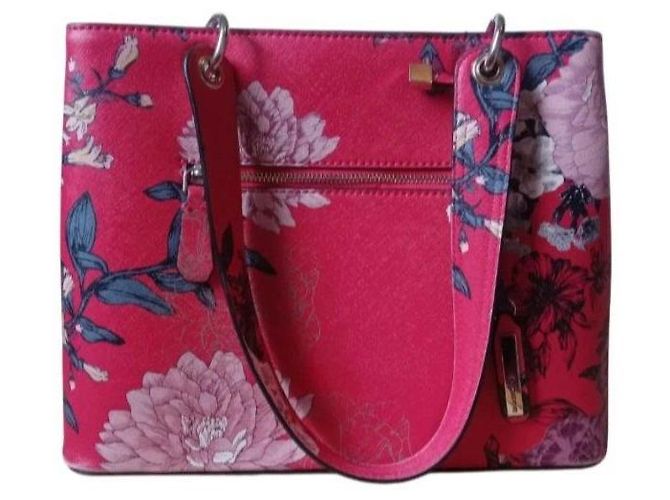 Borsa Guess stampa floreale rosa e rossa Rosso - vista 5