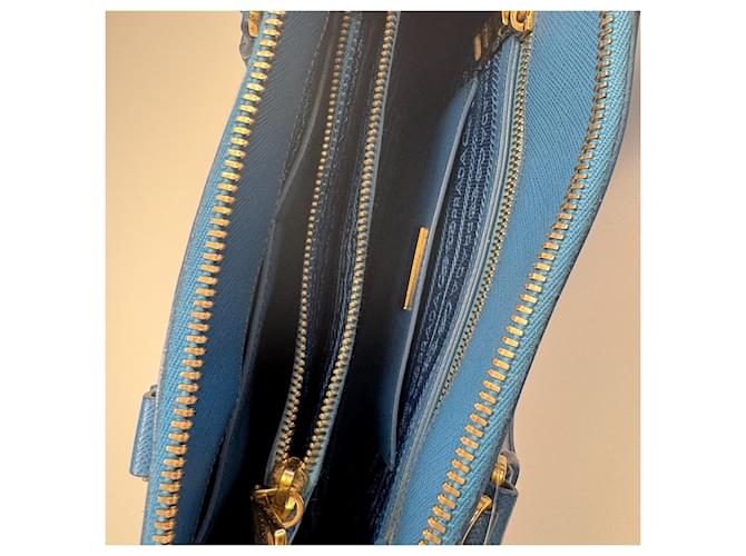 Borsa Prada Promenade Medium / Pelle Saffiano blu - vista 10