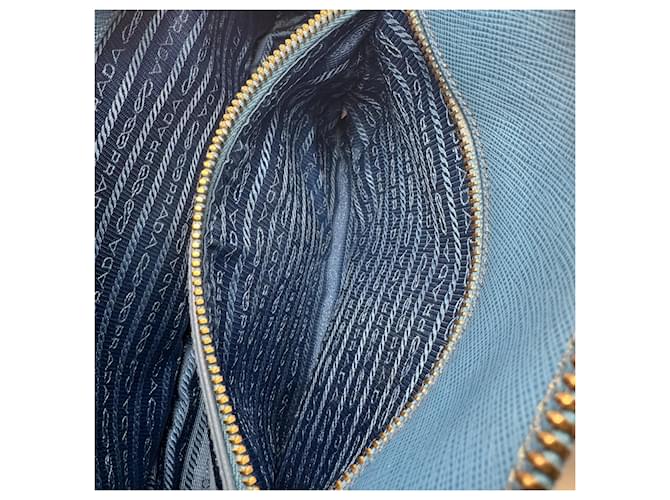 Borsa Prada Promenade Medium / Pelle Saffiano blu - vista 11