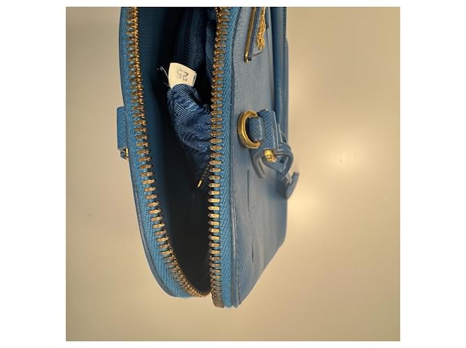 Borsa Prada Promenade Medium / Pelle Saffiano blu - vista 13