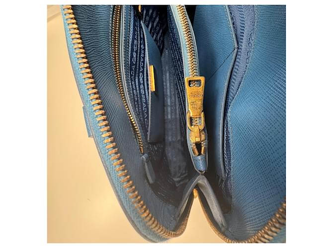 Borsa Prada Promenade Medium / Pelle Saffiano blu - vista 16