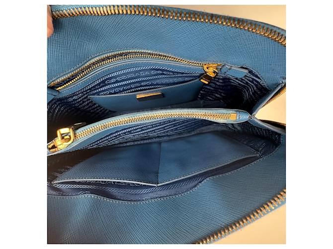 Borsa Prada Promenade Medium / Pelle Saffiano blu - vista 17