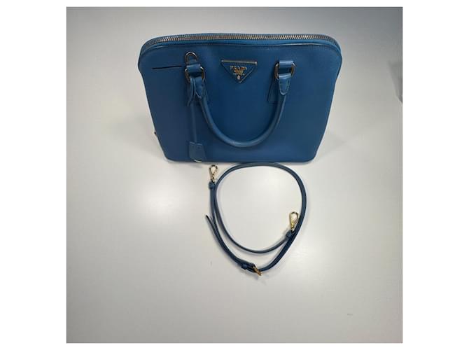 Borsa Prada Promenade Medium / Pelle Saffiano blu - vista 19