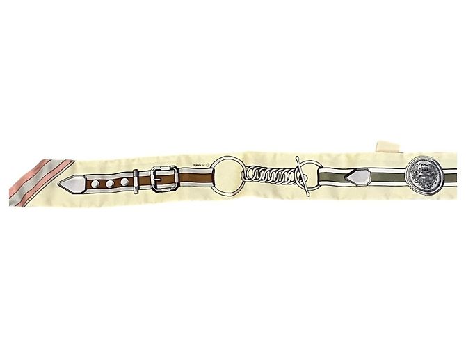 Hermès Hermes Grand Tralala Seidentuch Twilly Pink Beige - Ansicht 3