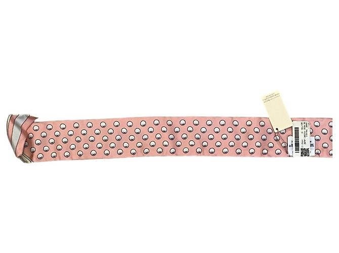 Hermès Hermes Grand Tralala Seidentuch Twilly Pink Beige - Ansicht 5