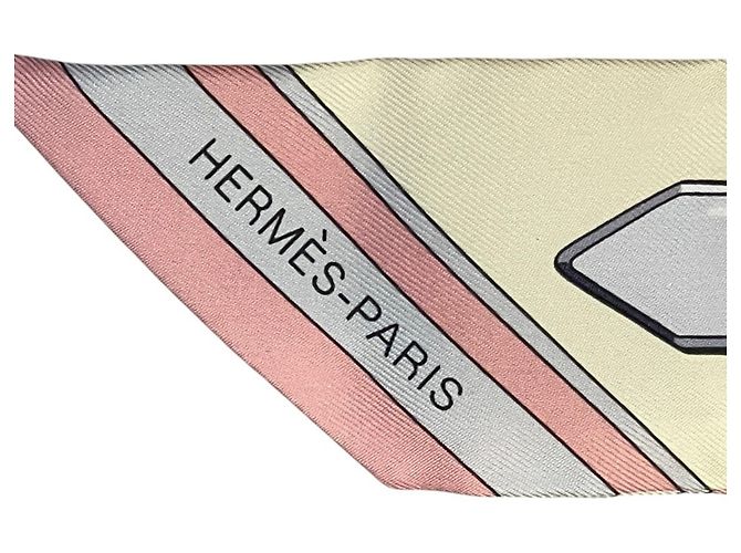 Hermès Hermes Grand Tralala Seidentuch Twilly Pink Beige - Ansicht 6