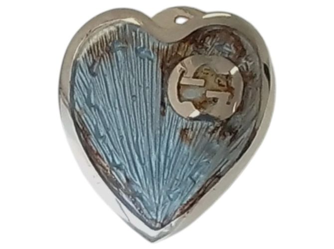 Orecchini a lobo Gucci 925 Interlocking G Heart Blu chiaro - vista 10