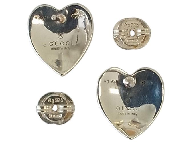 Orecchini a lobo Gucci 925 Interlocking G Heart Blu chiaro - vista 5