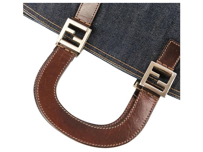 Fendi Vintage Denim Tote Bag Marineblau - Ansicht 7