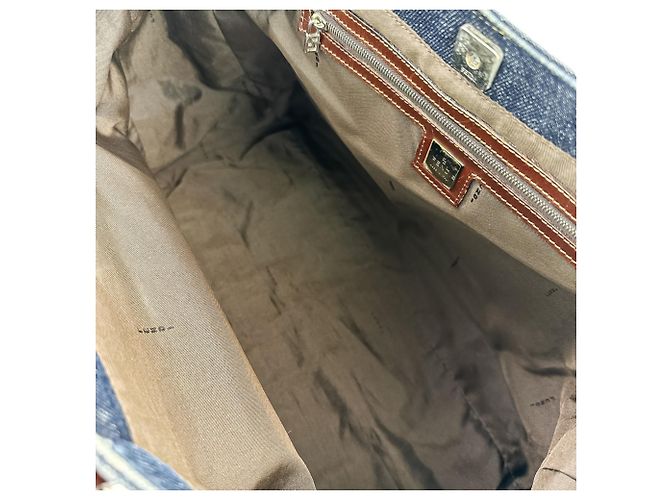 Fendi Vintage Denim Tote Bag Marineblau - Ansicht 8
