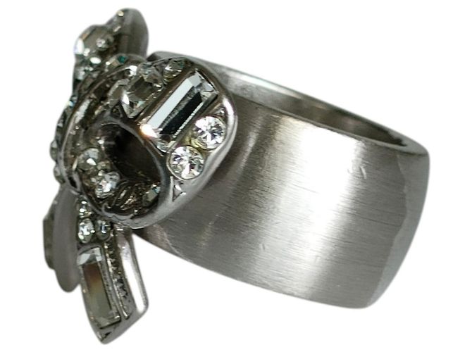 Chanel Ring mit Strass-Schleifenmotiv Silber - Ansicht 2
