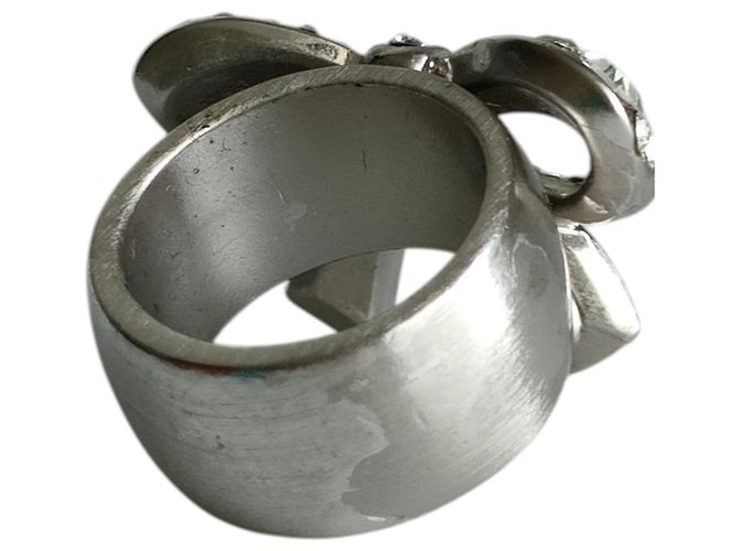 Chanel Ring mit Strass-Schleifenmotiv Silber - Ansicht 3