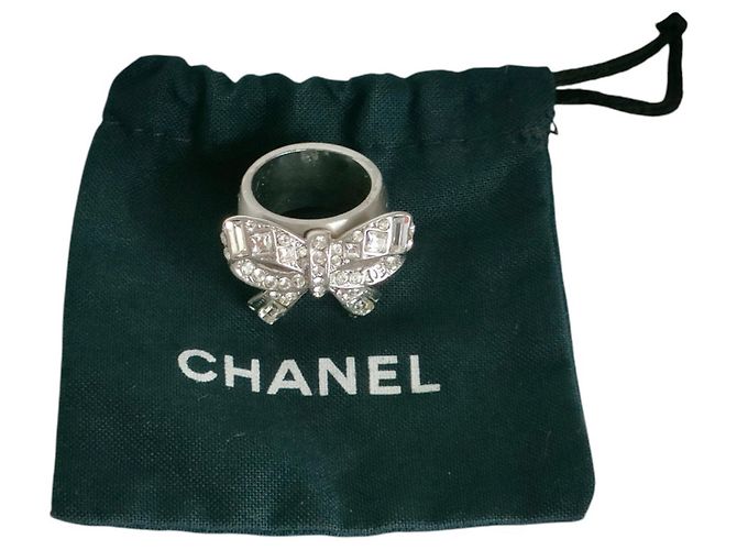 Chanel Ring mit Strass-Schleifenmotiv Silber - Ansicht 7