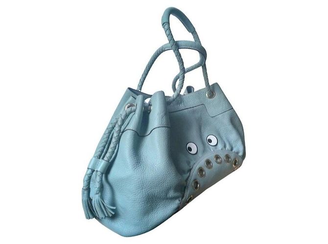 Anya Hindmarch Borsa Tote Cartoon Eyes Mint Bianco sporco Verde chiaro - vista 4