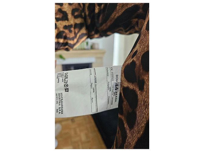 Dolce & Gabbana Trenchcoat mit Rüschen und Leopardenfutter Schwarz Leopardenprint - Ansicht 9