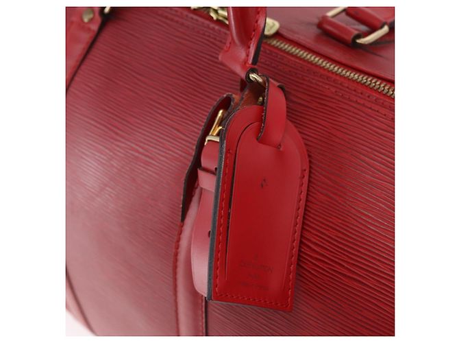 LOUIS VUITTON Epi Keepall 50 Boston Bag Red M42967 LV Auth 187026 Rosso - vista 19