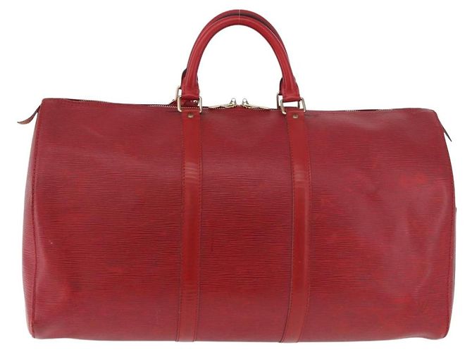 LOUIS VUITTON Epi Keepall 50 Boston Bag Red M42967 LV Auth 187026 Rosso - vista 2