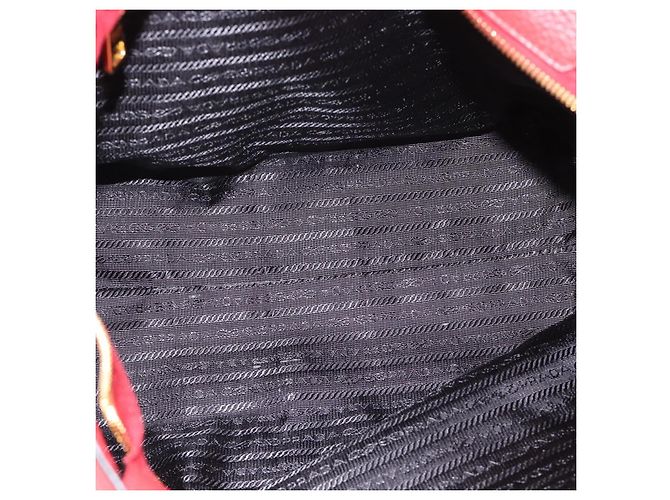 Borsa Tote PRADA in pelle rosso oro Auth 186125A D'oro - vista 11