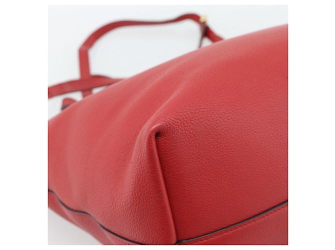 Borsa Tote PRADA in pelle rosso oro Auth 186125A D'oro - vista 16