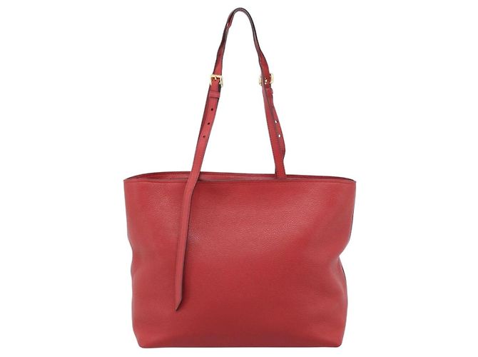 Borsa Tote PRADA in pelle rosso oro Auth 186125A D'oro - vista 2