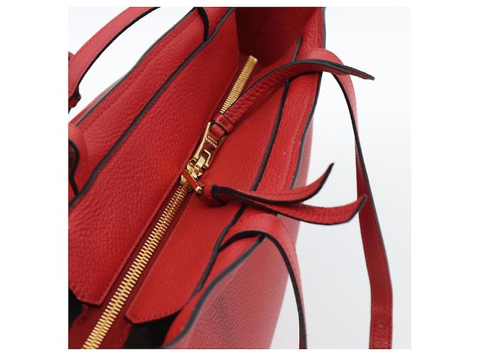 Borsa Tote PRADA in pelle rosso oro Auth 186125A D'oro - vista 6