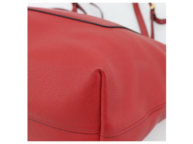 Borsa Tote PRADA in pelle rosso oro Auth 186125A D'oro - vista 9