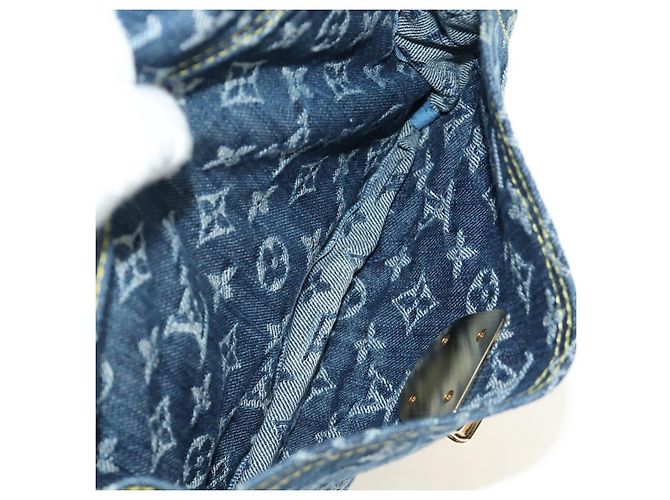 LOUIS VUITTON Monogram Patchwork Denim Bowery Bag Blue M95376 LV Auth am11889SM Azul - vista 24