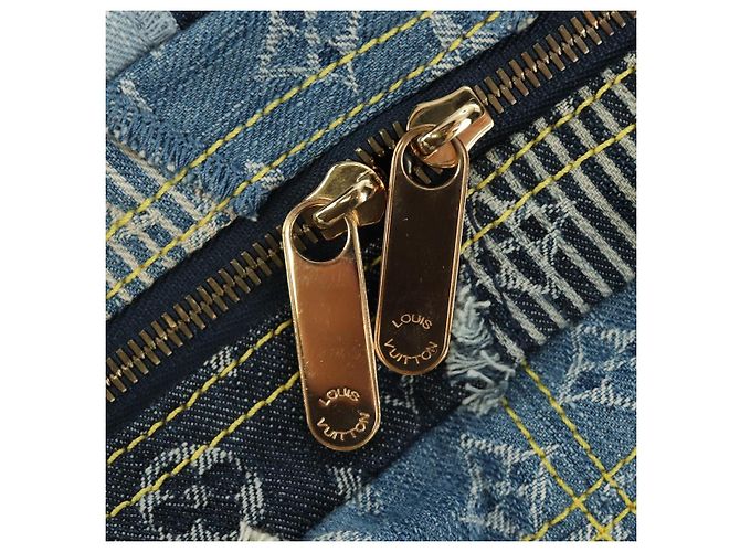 LOUIS VUITTON Monogram Patchwork Denim Bowery Bag Blue M95376 LV Auth am11889SM Azul - vista 25