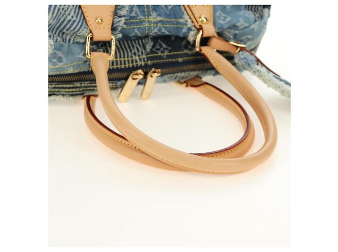LOUIS VUITTON Monogram Patchwork Denim Bowery Bag Blue M95376 LV Auth am11889SM Azul - vista 7