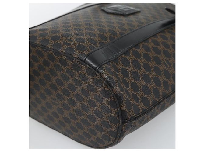 Céline Borsa Tote CELINE Macadam in tela PVC e pelle nera e oro Auth 185998 Nero D'oro - vista 10