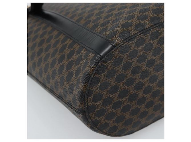 Céline Borsa Tote CELINE Macadam in tela PVC e pelle nera e oro Auth 185998 Nero D'oro - vista 11