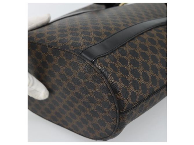 Céline Borsa Tote CELINE Macadam in tela PVC e pelle nera e oro Auth 185998 Nero D'oro - vista 12