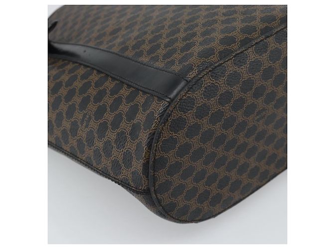 Céline Borsa Tote CELINE Macadam in tela PVC e pelle nera e oro Auth 185998 Nero D'oro - vista 13
