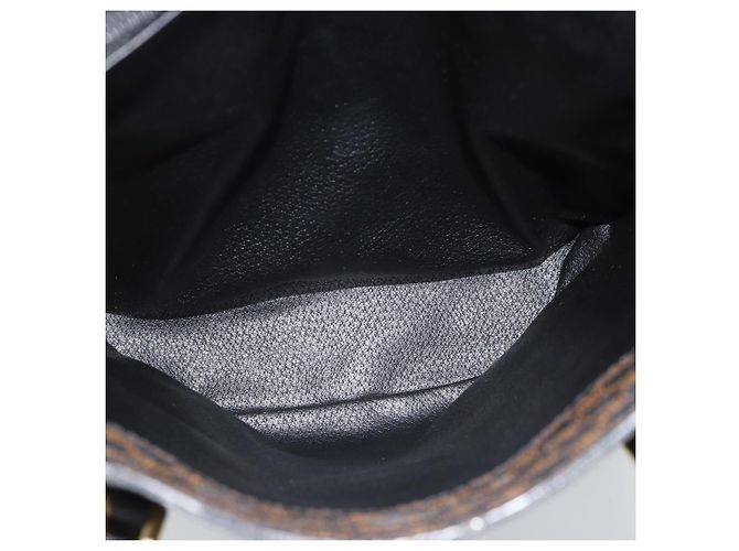 Céline Borsa Tote CELINE Macadam in tela PVC e pelle nera e oro Auth 185998 Nero D'oro - vista 15