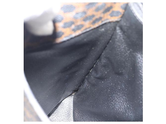 Céline Borsa Tote CELINE Macadam in tela PVC e pelle nera e oro Auth 185998 Nero D'oro - vista 17