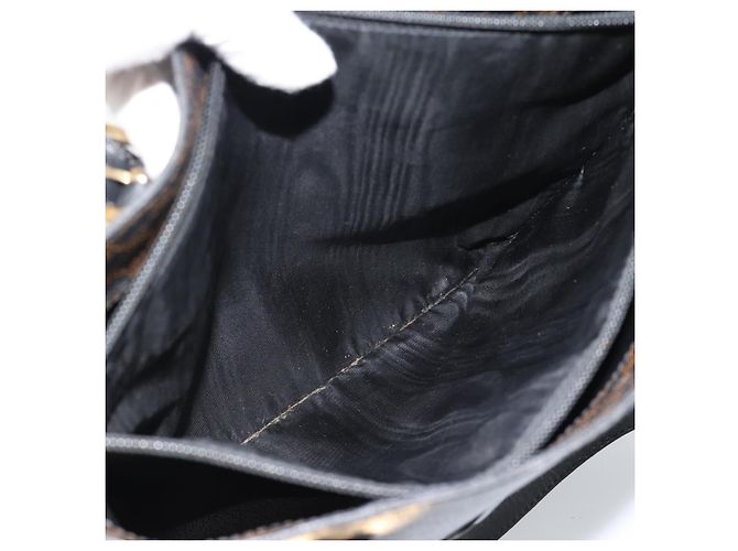 Céline Borsa Tote CELINE Macadam in tela PVC e pelle nera e oro Auth 185998 Nero D'oro - vista 19