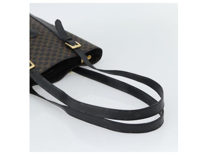 Céline Borsa Tote CELINE Macadam in tela PVC e pelle nera e oro Auth 185998 Nero D'oro - vista 7