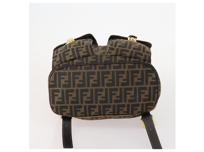 FENDI Zucca Canvas Backpack Brown Black Auth am11755 - view 5