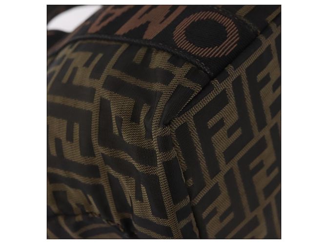 Borsa a Mano FENDI Zucca Canvas Nero Marrone Auth 186292A - vista 15
