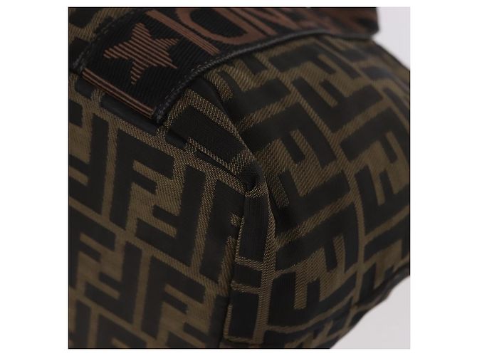 Borsa a Mano FENDI Zucca Canvas Nero Marrone Auth 186292A - vista 16