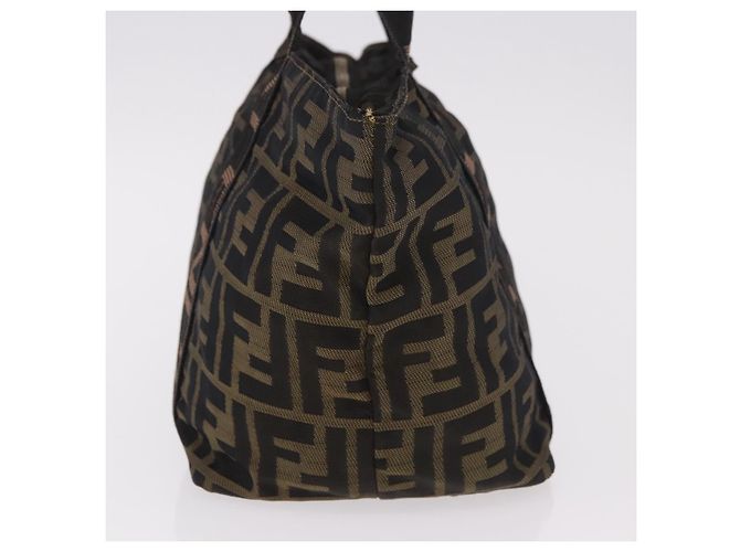 Borsa a Mano FENDI Zucca Canvas Nero Marrone Auth 186292A - vista 3